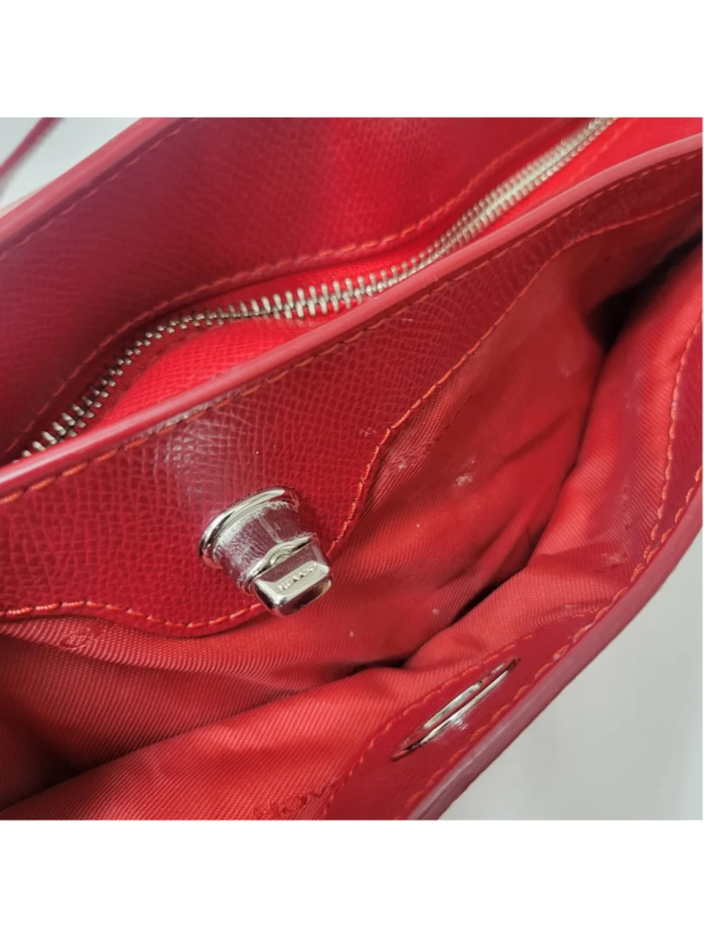 Coach Women's Leather Turnlock Red Tote Shoulder Double-Handle Bag Purse Pre-own